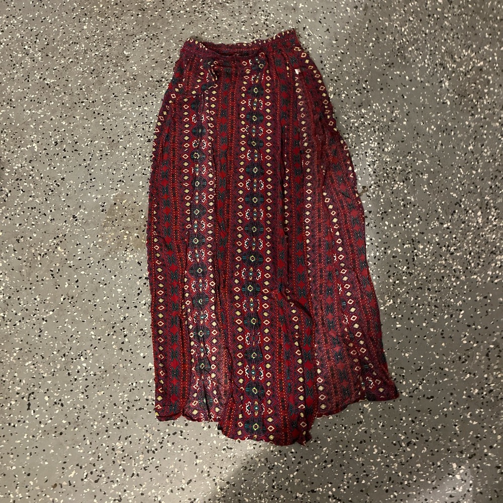 Bohemian Red Maxi Skirt